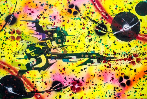 Mettroppostersizer Zink Rochus de Rammellzee (1990) - L'Aérosol