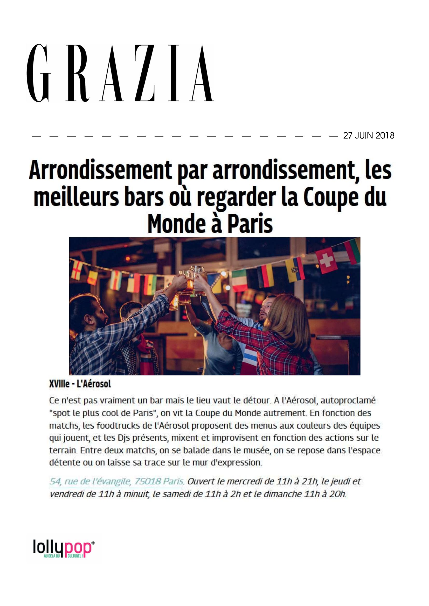 Arrondissement par arrondissement, les meilleurs bars où regarder la Coup du Monde à Paris (Grazia) – 28 juin 2018