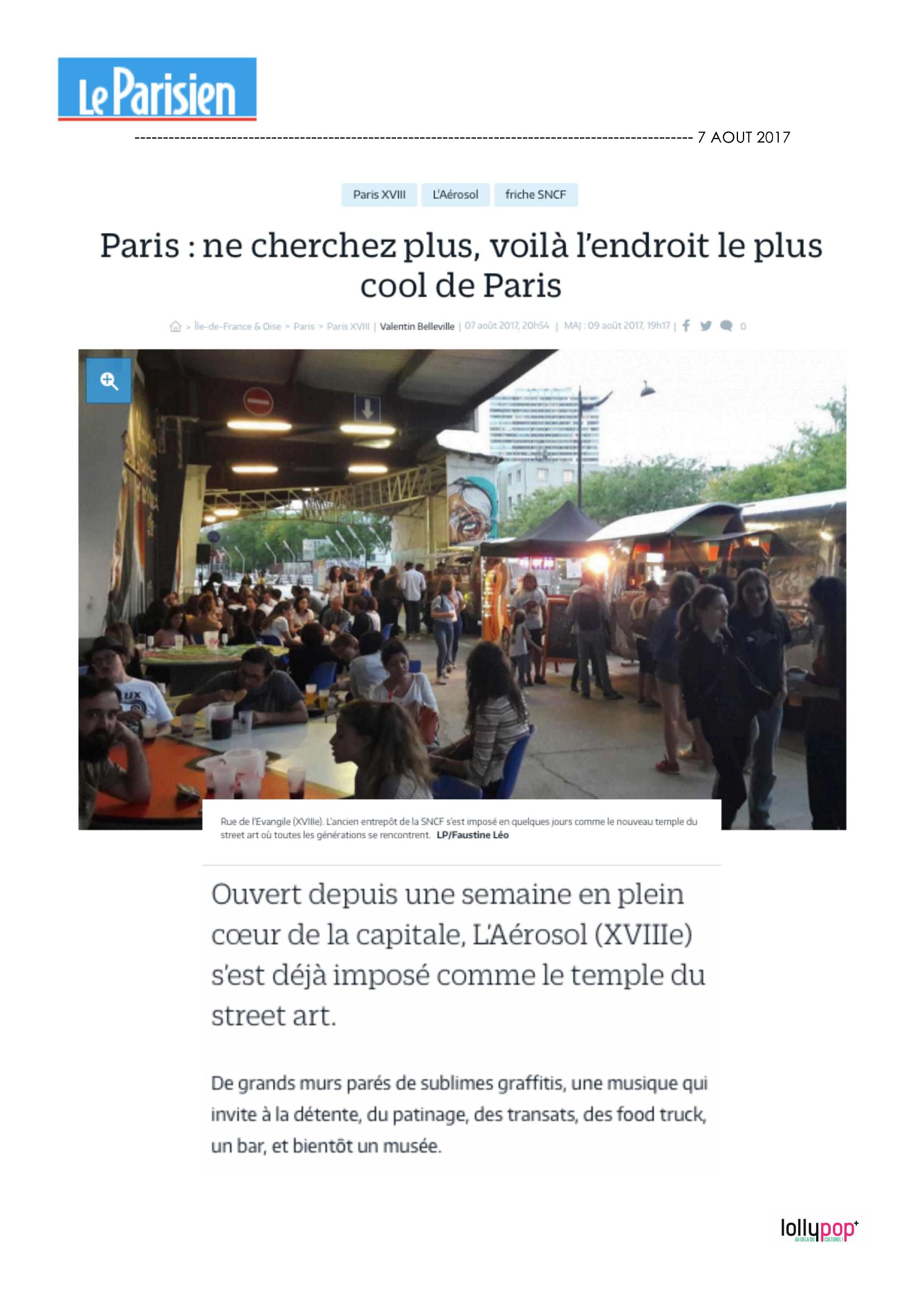 Ne cherchez plus, voilà l'endroit le plus cool de Paris (Le Parisien) – 8 août 2017