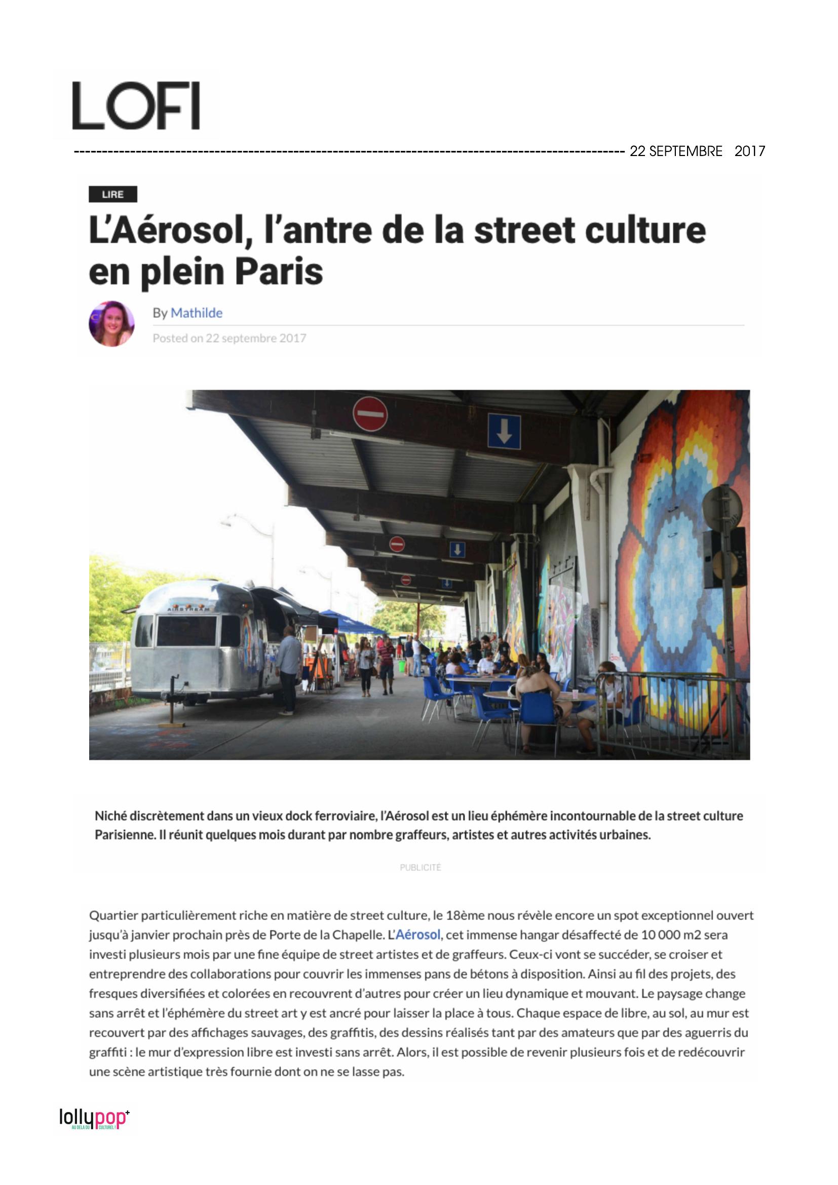 L'Aérosol, l'antre de la street culture en plein Paris (LOFI) – 23 septembre 2017