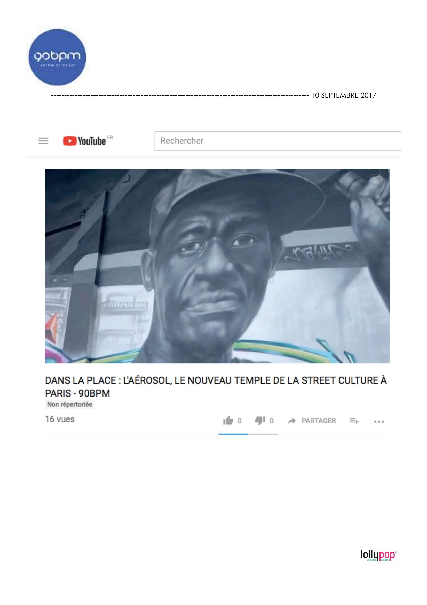 Dans la place : L'Aérosol, le nouveau temple de la street culture à Paris (90BPM) – 11 septembre 2017