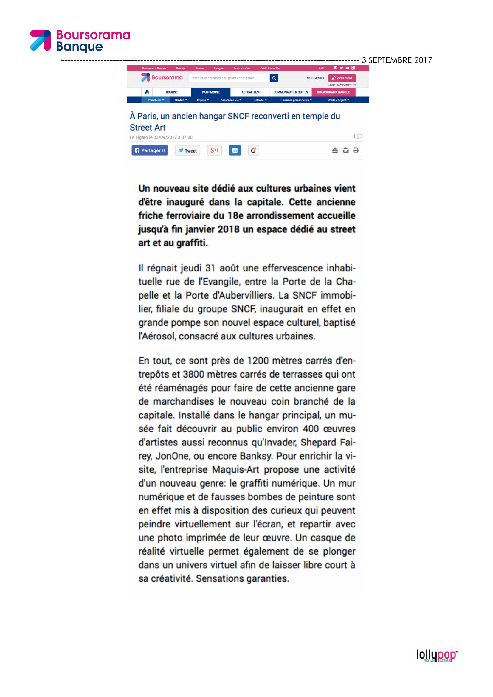 A Paris, un ancien hangar SNCF reconverti en temple du Street Art (Le Figaro) – 4 septembre 2017