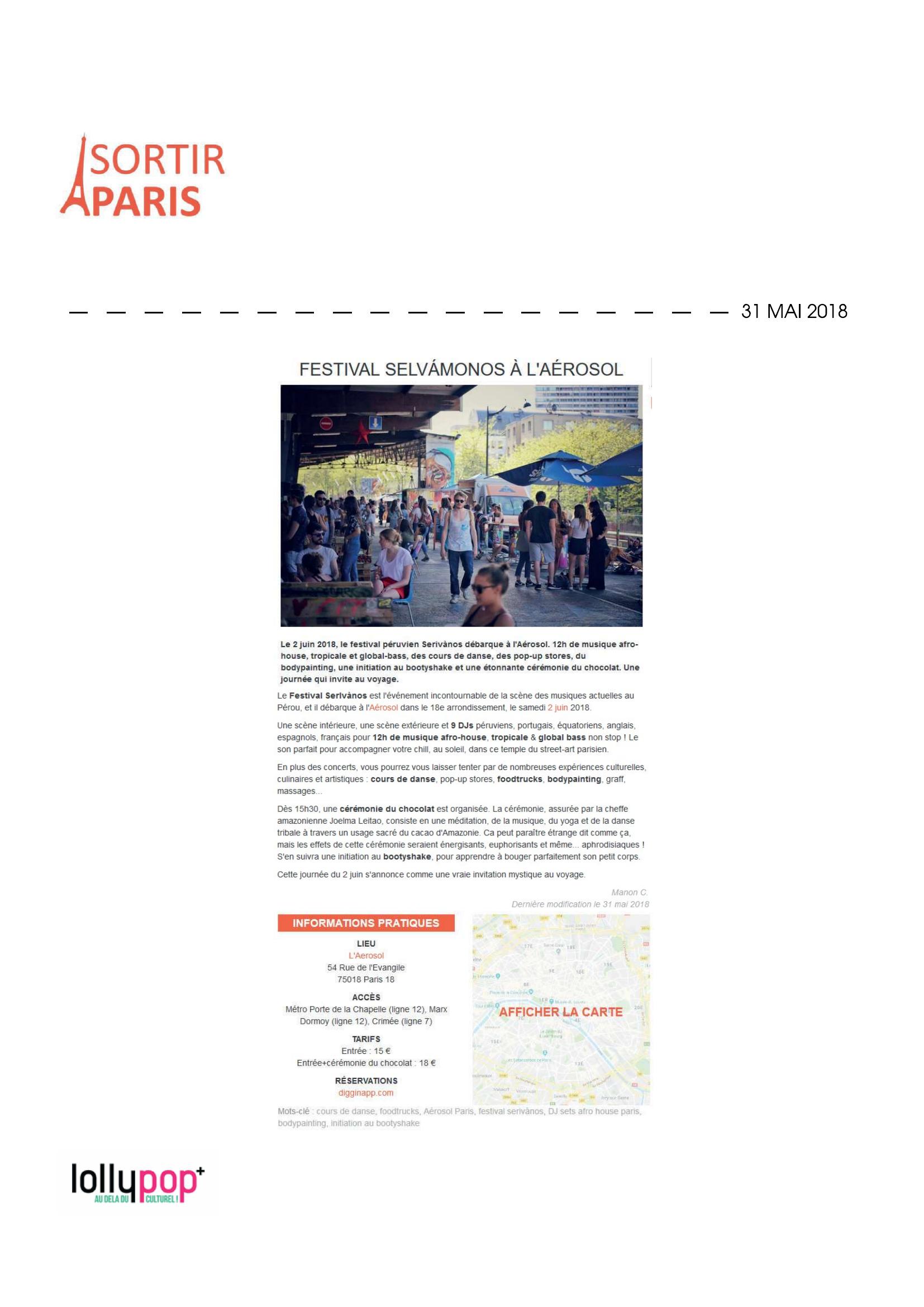 Festival Selvamonos à L'Aérosol (Sortir à Paris) – 1 juin 2018