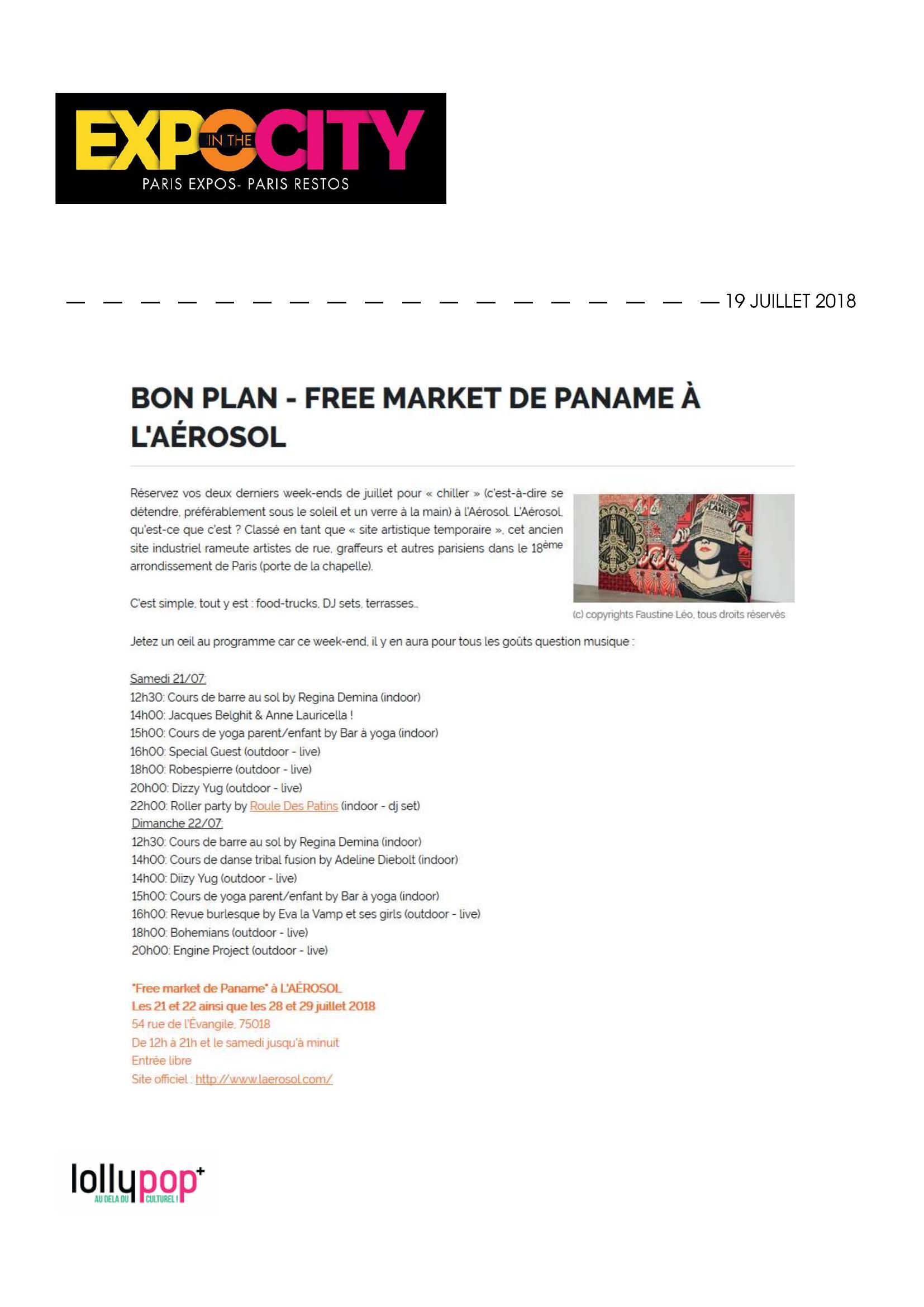 Bon Plan - Free Market de Paname à L'Aérosol (Expo In The City) – 20 juillet 2018
