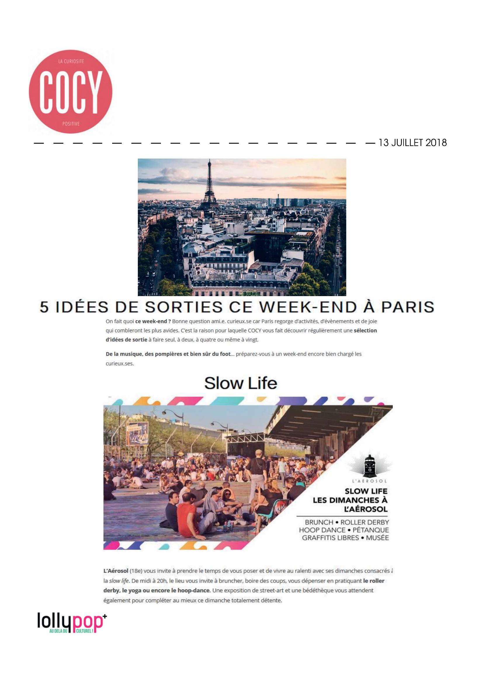 5 idées de sorties ce week-end à Paris (COCY) – 14 juillet 2018