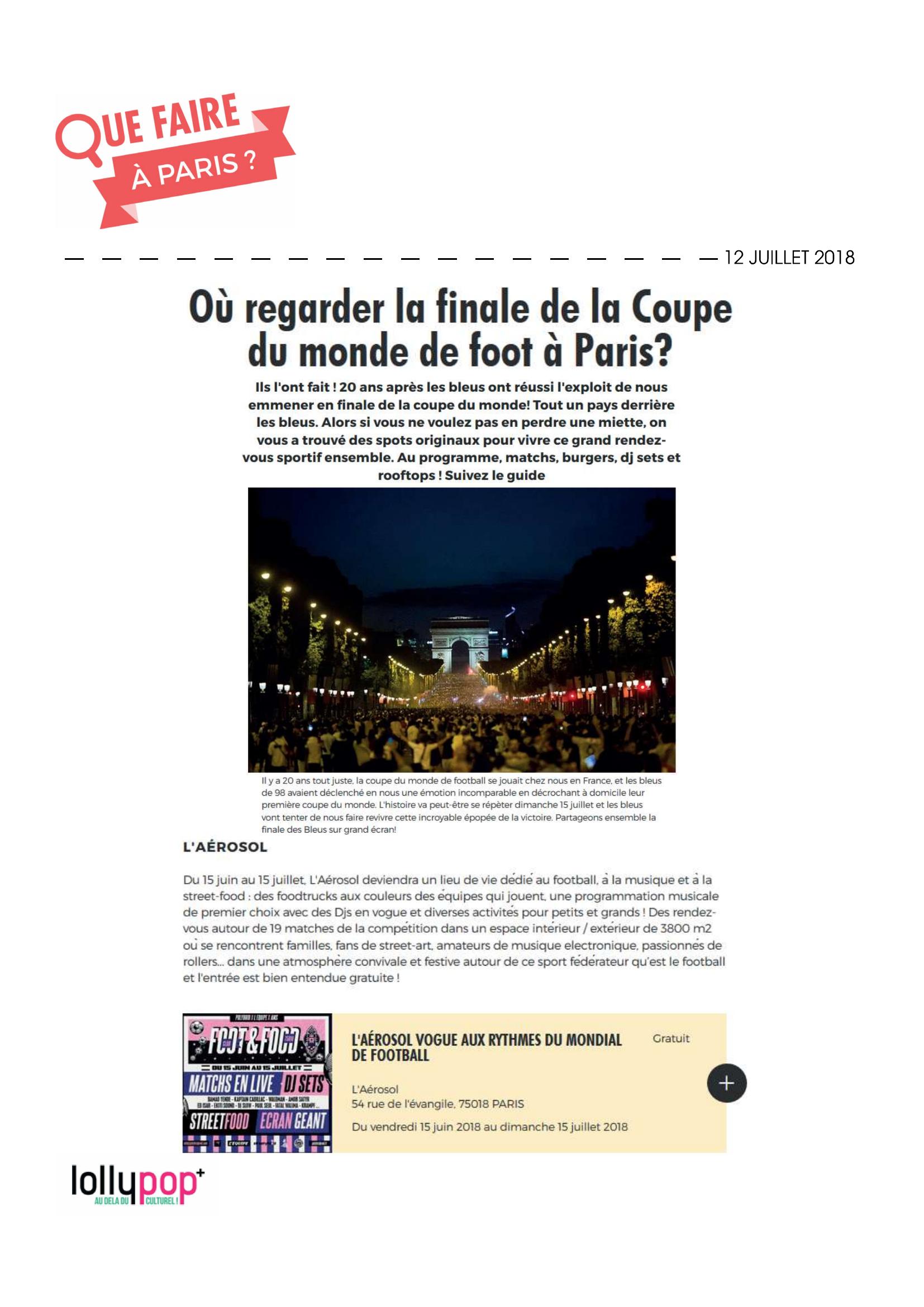 Où regarder la finale de la Coupe du monde de foot à Paris ?  (Que Faire à Paris) – 13 juillet 2018