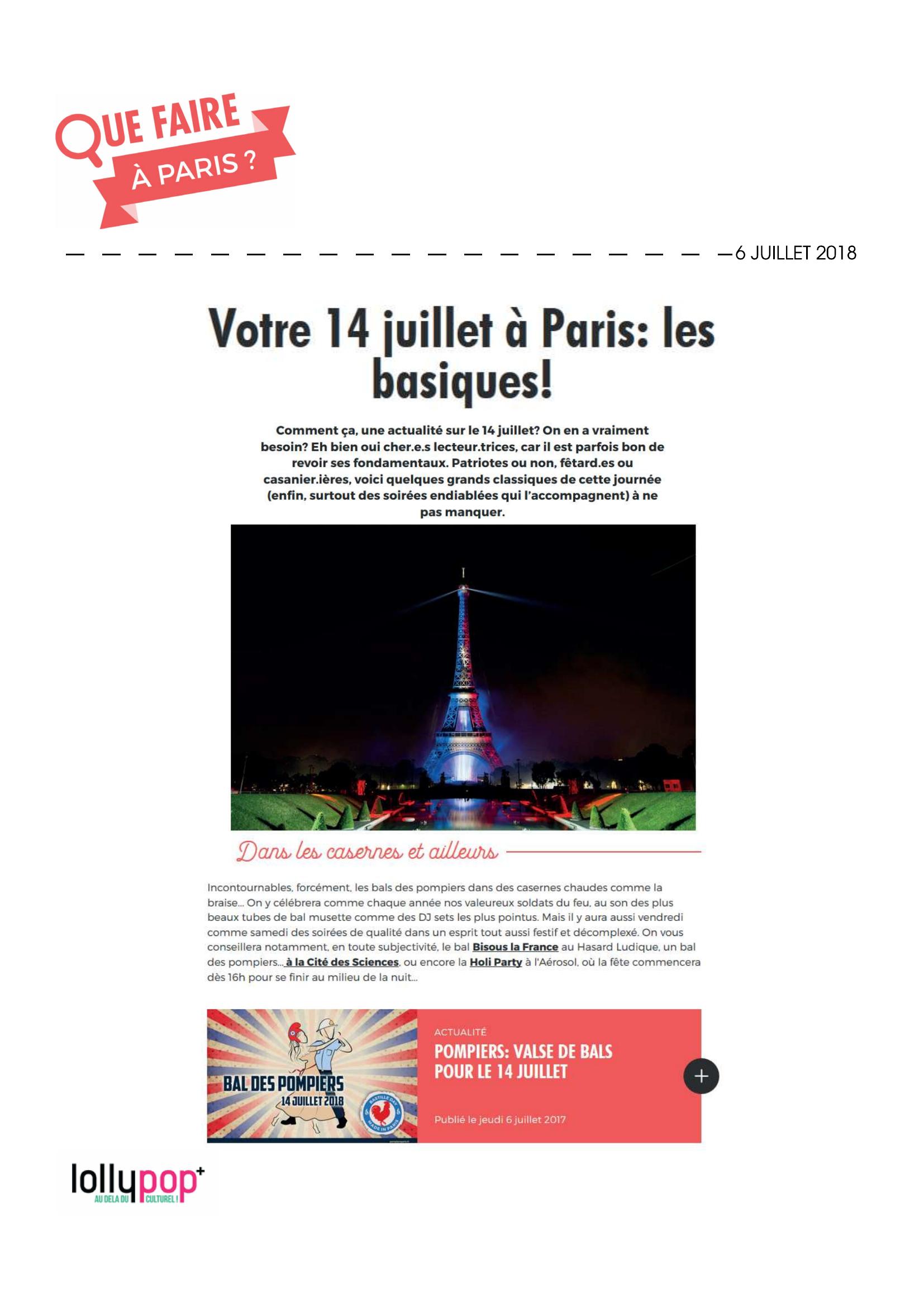 Votre 14 juillet à Paris : les basiques !  (Que Faire à Paris) – 7 juillet 2018