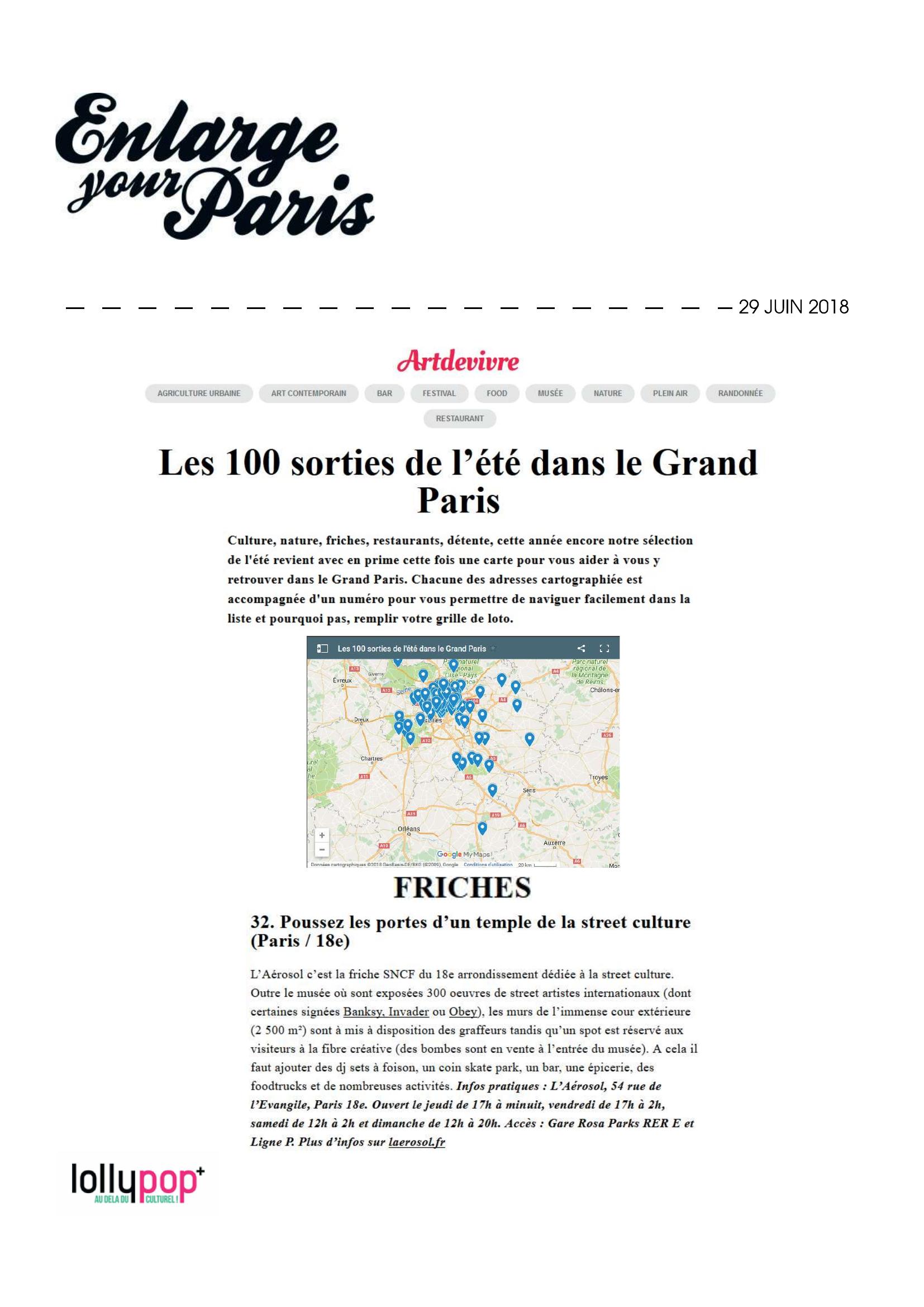 Les 100 sorties de l'été dans le Grand Paris (Enlarge your paris) – 30 juin 2018
