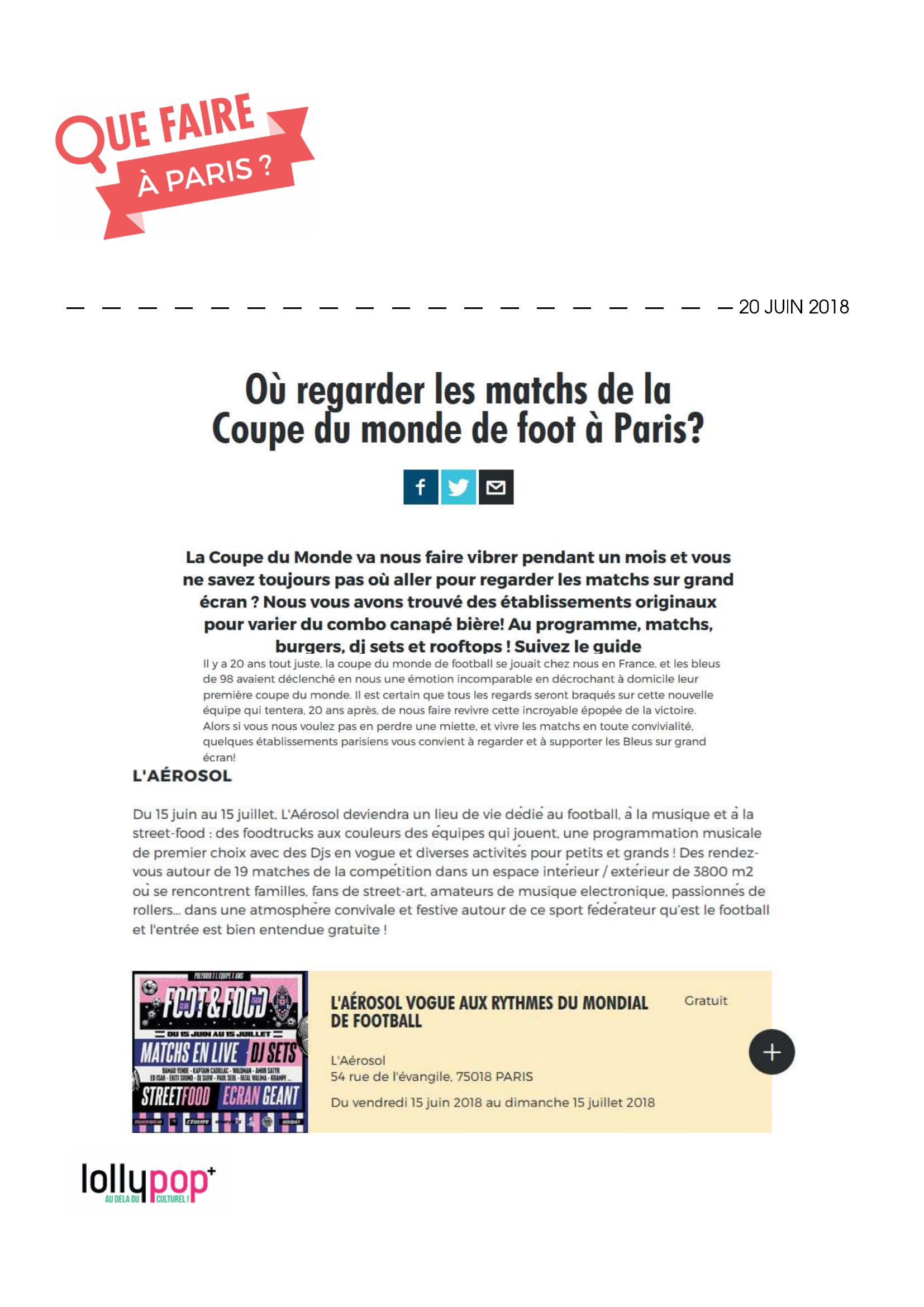 Où regarder les matchs de la Coupe du Monde de foot à Paris (Que Faire à Paris) – 21 juin 2018