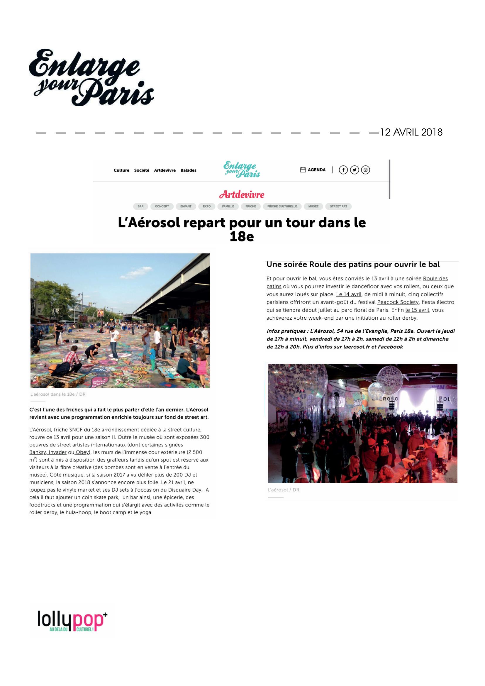 L'Aérosol repart pour un tour dans le 18e (Enlarge your paris) – 13 avril 2018