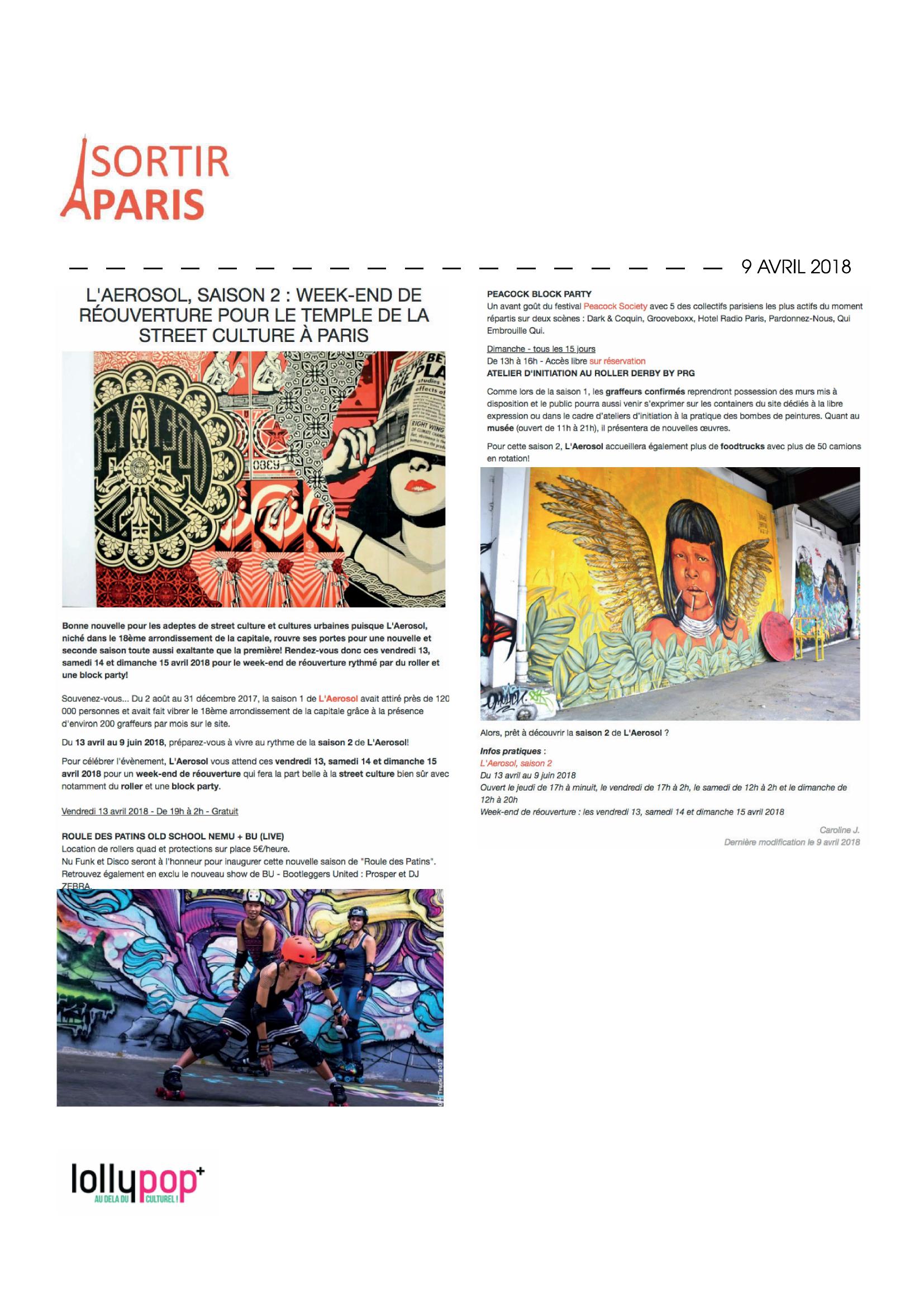 L'Aérosol saison 2 : Week-end de réouverture pour le temps de la street culture à Paris (Sortir à Paris) – 10 avril 2018