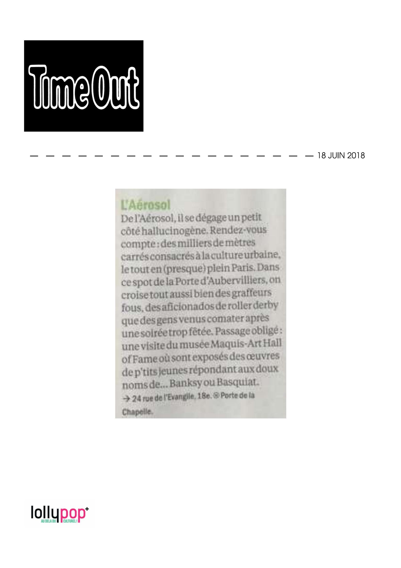 L'Aérosol (Time Out) – 8 juin 2001
