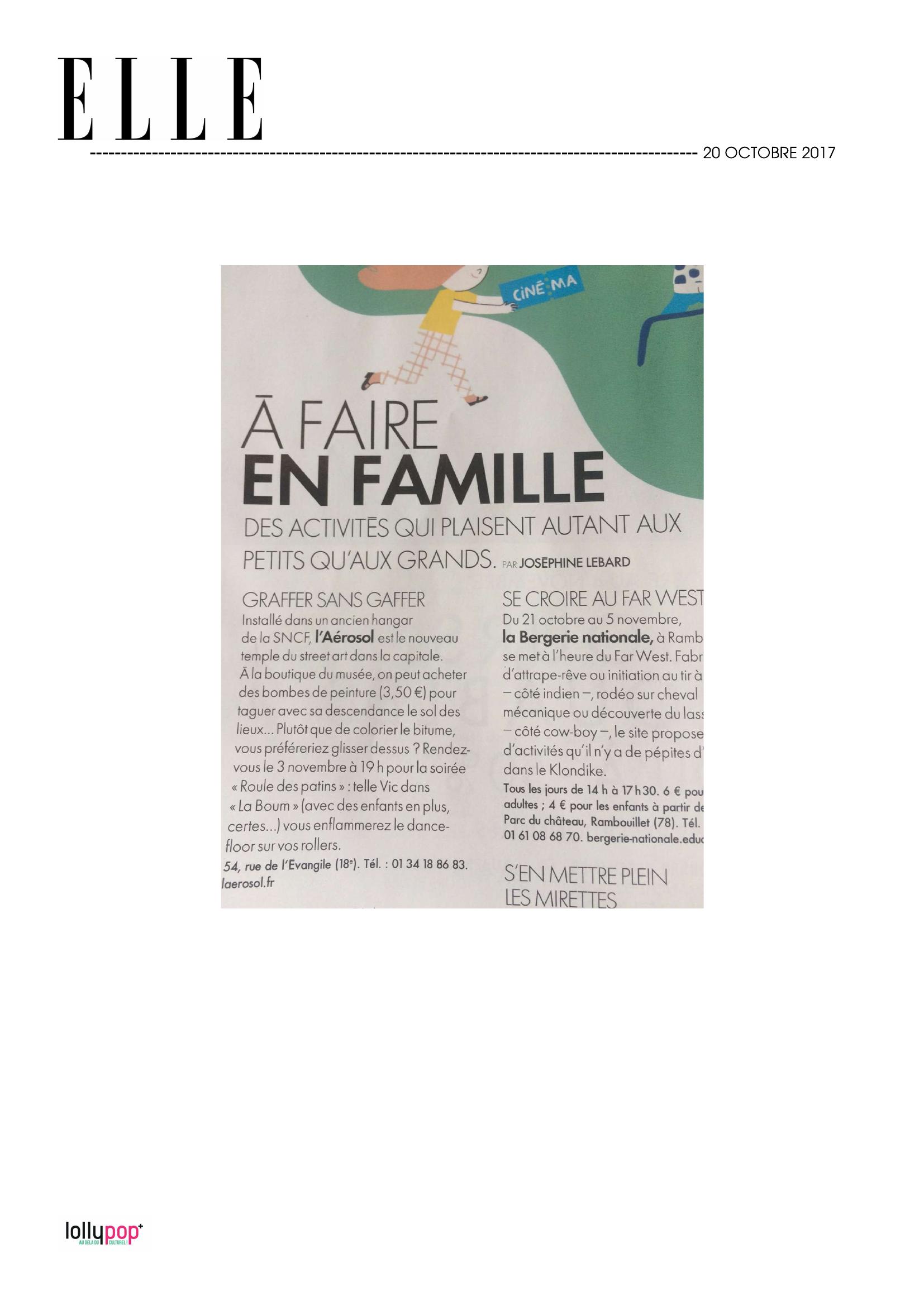 A faire en famille : Graffer sans Gaffer (ELLE) – 27 octobre 2017