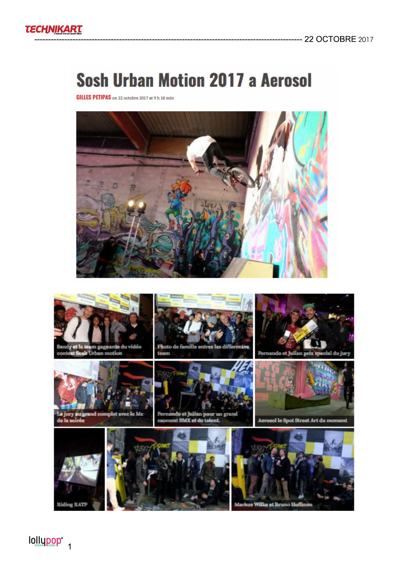 Sosh Urban Motion 2017 à L'Aérosol (Technikart) – 23 octobre 2017