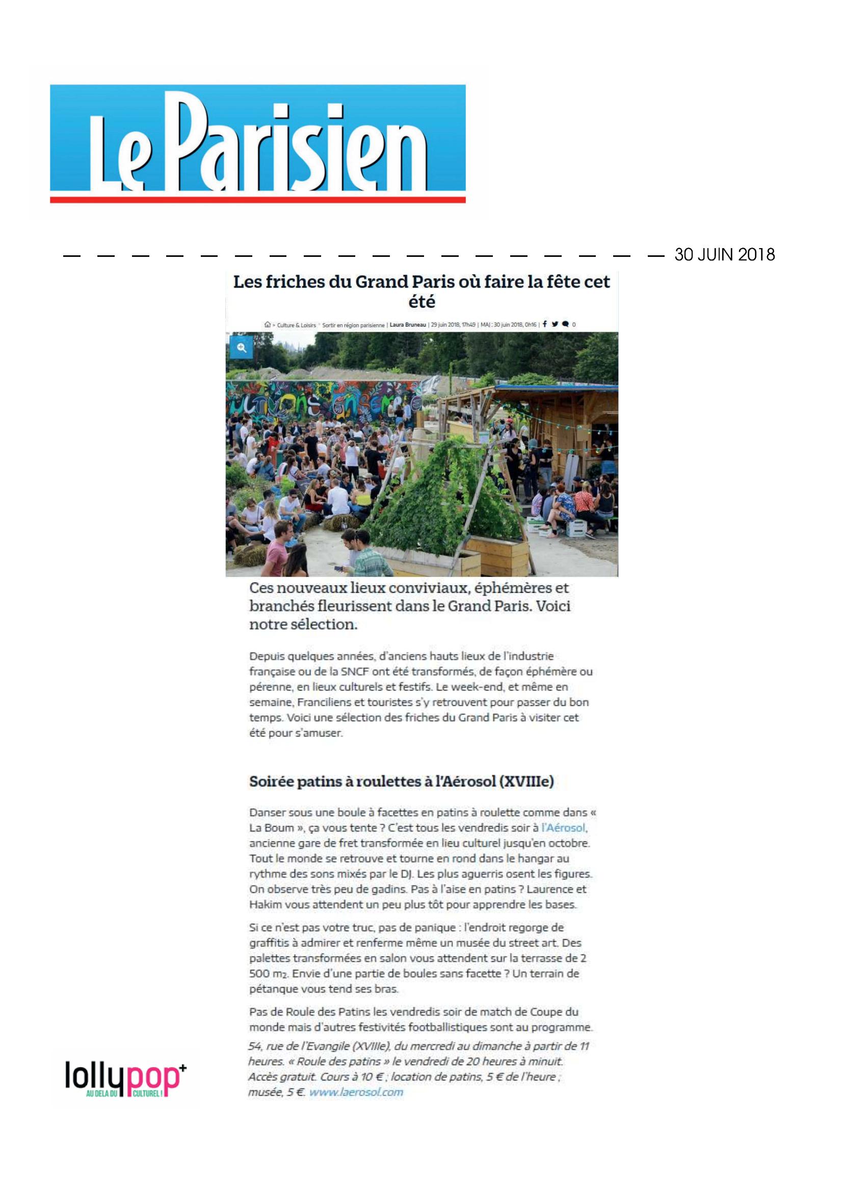 Les friches du Grand Paris où faire la fête cet été (Le Parisien) – 1 juillet 2018